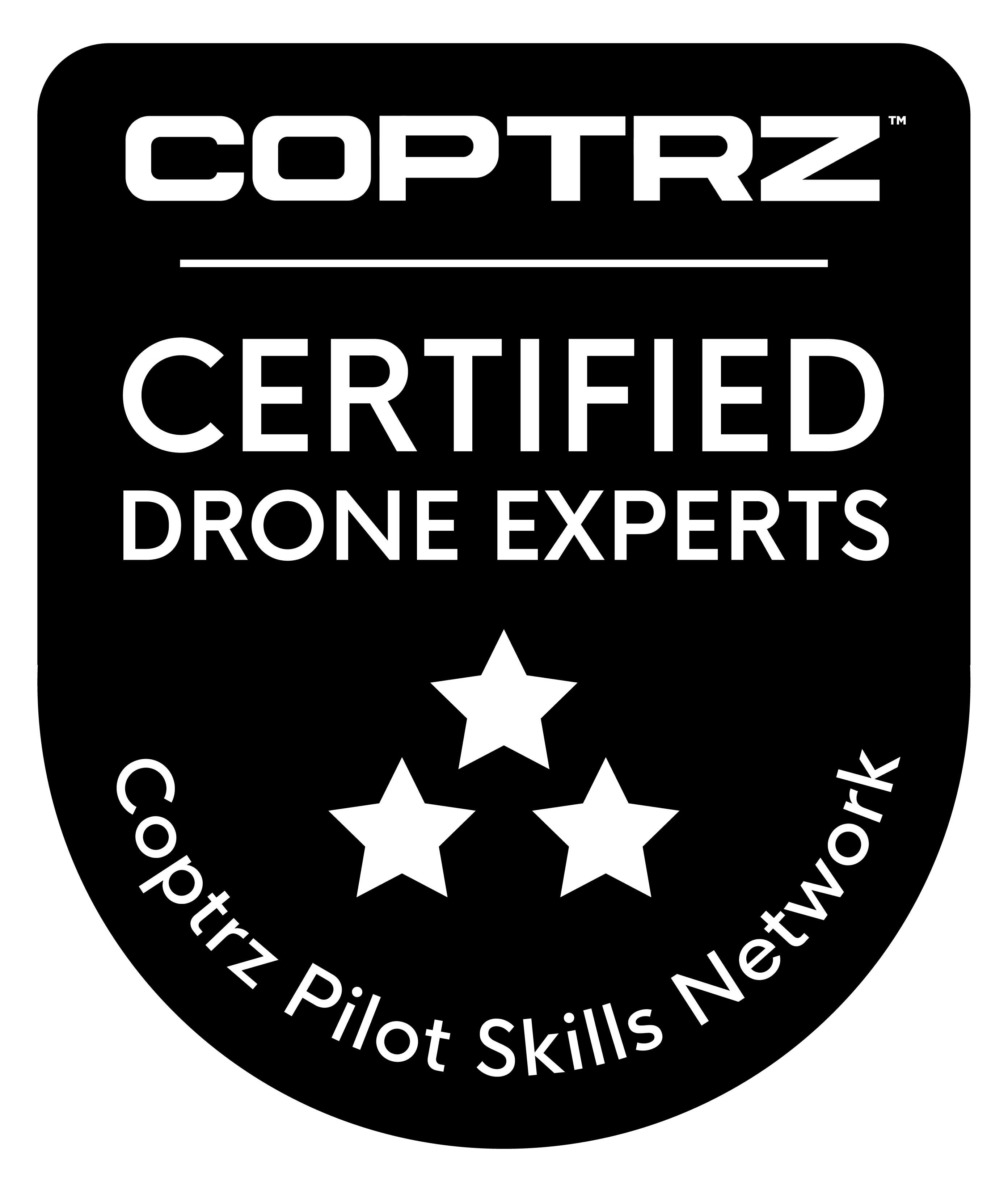 Distintivo de piloto de drones certificado por Coptrz